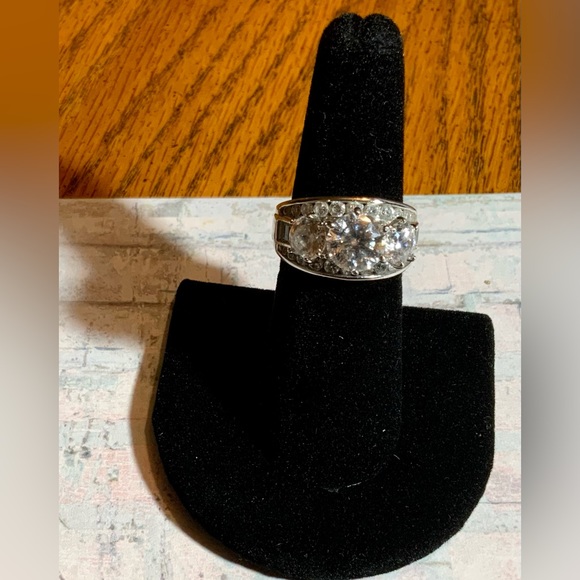 NWOT Sterling Silver & CZ Statement Ring Sz 6.75 - Picture 4 of 14